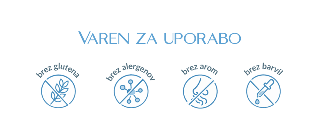 NoGag prašek je varen za uporabo, brez alergenov, brez glutena, brez arom in brez barvil